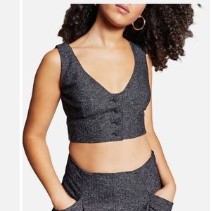 Charcoal grey crop vest / bralette